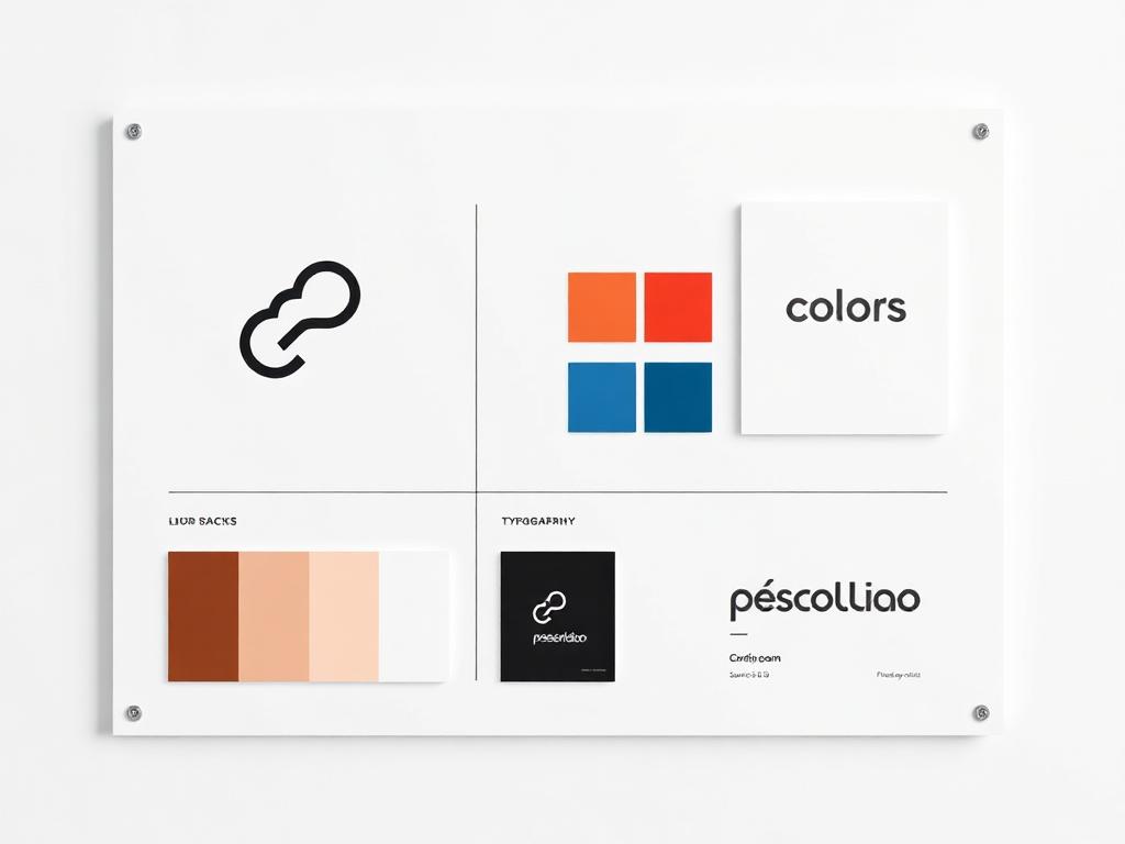 Voorbeeld van een logo-presentatie met kleurstalen
