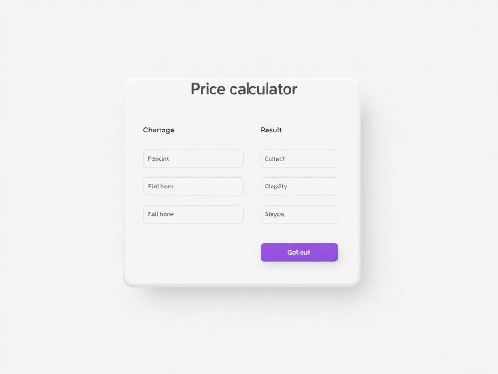 Voorbeeld van een prijscalculator-interface
